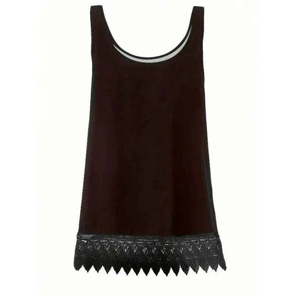 Plus Size Women's Lace Patchwork Sleeveless Vest