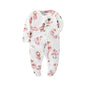 Unisex Newborn Baby Footed Pajamas Long Sleeve Zipper Romper Cotton Jumpsuit Solid White 0-12 Months Fashion Baby Clothes