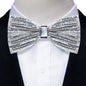 Sparkle Rhinestone Bow Ties for Men Pre-Tied Diamond Sequin Bowtie with Adjustable Length Wedding Party
