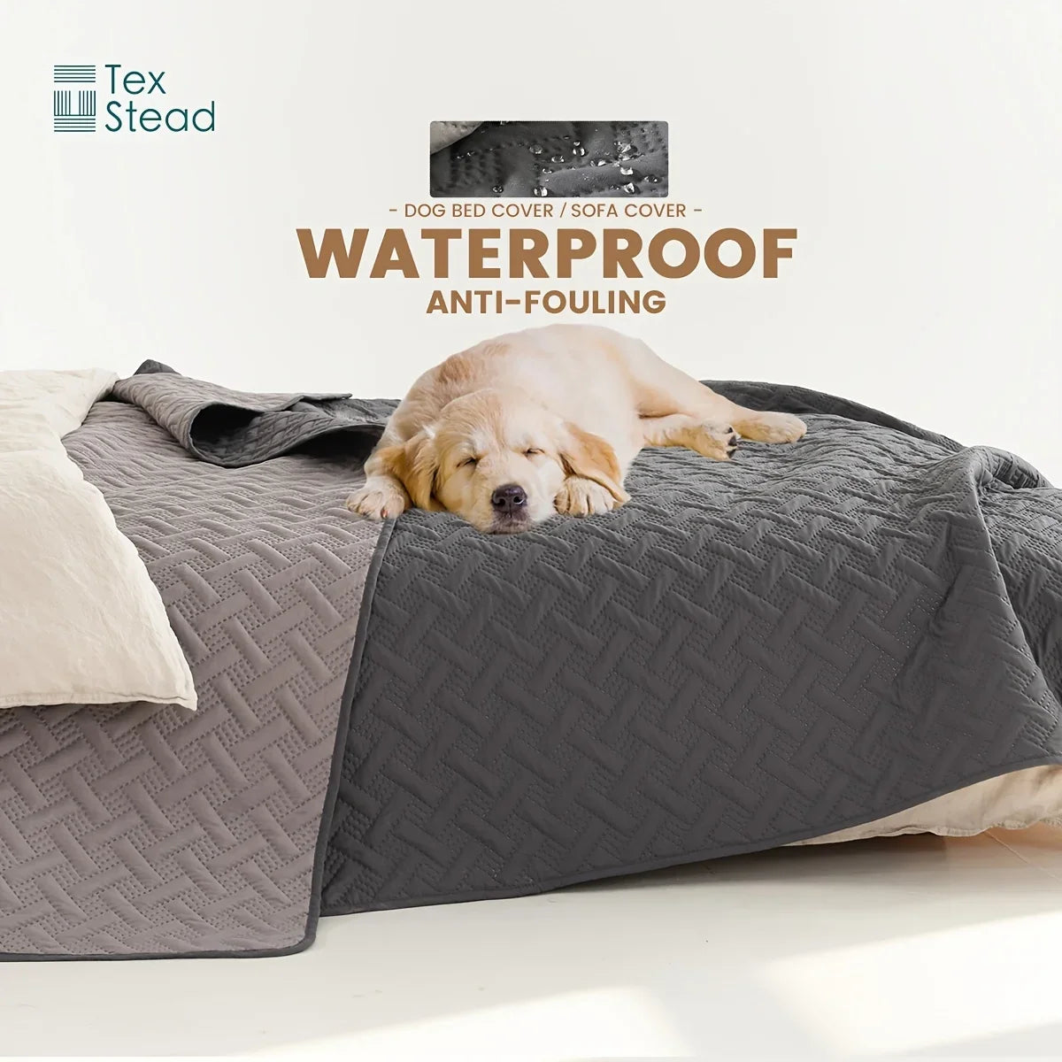 Brick Pattern Anti-Hair Pet Mat, Reversible Waterproof Dog Cushion