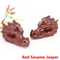 Dragon Head Statue Natural Gemstone - Red Sesame Jasper