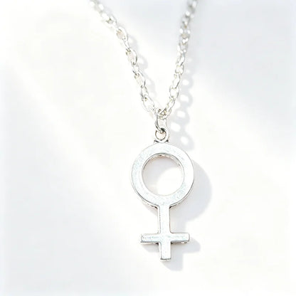 Female Symbol Pendant Necklace - Minimalist Metal Jewelry for Women and Girls