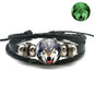 Glow In The Dark Wolf Head Bracelet Multilayer Leather Bracelet Charm Women Men Fashion Luminous Bracelets Wolf Jewelry