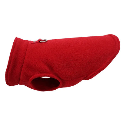 Europe, America, Amazon pet clothes, dog clothes, thickened solid color fleece vest belt, traction pet supplies in stock