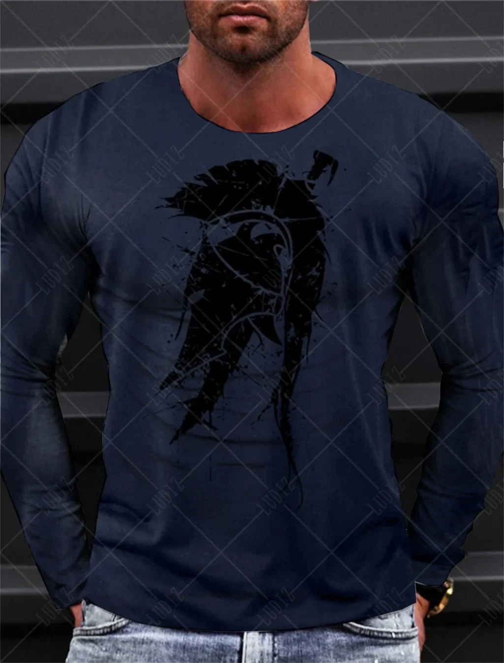 Sparta Vintage Graphic Men's Long Sleeve T-shirt for Men Clothing Casual Tops Tee Fashion 3D Full Printing Tshirt Streetwear