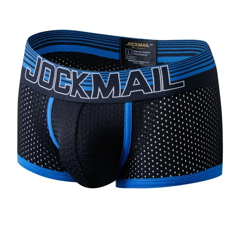 Sexy Men Underwear Boxer Shorts New Trunks Mens Boxershorts Underware Boxers Funny  Low Waist Nylon Mesh Breathable Quick Drying
