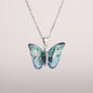 Huitan Aesthetic Butterfly Pendant Necklace for Women Silver Color/Gold Color Inlaid Shiny CZ Fashion Party Accessories Jewelry