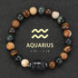 12 Zodiac Bracelets Natural Stone Cancer Virgo Leo Libra Bracelet Couples Friendship Gifts Bracelets Jewelry pulsera hombre
