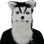 Movable Mouth Fox Mask Halloween Costume Cosplay Party Mouth Mover Wolf Masks Animal Panda Husky Orangutan Artificial Fur Mask