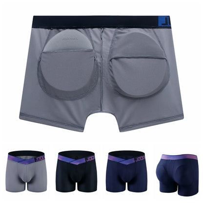 Men Padded Butt Enhancer Booty Booster Molded Boyshort Shapewear Underwear Boxer Men's Tuck in And Hip Lifting Shorts Gym Wear