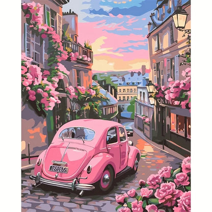 "1pc Paint by Numbers - Pink Atmosphere Art - 15.75x19.69in - Elegant Home Decor for Every Space - HAMLET"