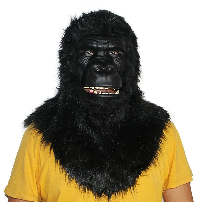Movable Mouth Fox Mask Halloween Costume Cosplay Party Mouth Mover Wolf Masks Animal Panda Husky Orangutan Artificial Fur Mask