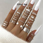 23pcs Fashion Knuckle Rings Set for Women Crystal Star Moon Eye Wave