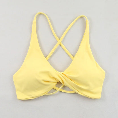 Sexy Slim Shoulder Straps Somfortable High Stretch Sports Underwear Gym Workout Breathable Detachable Yoga Bra