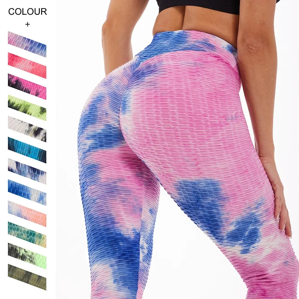Yoga Clothes Pants Jacquard Peach Hip Tie Dye Women's Gym Legging Sport Outfit for Woman Yoga Wear Leggings Sport Women Fitness