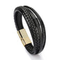 Trendy  Leather Bracelets Men Stainless Steel Multilayer Braided Rope Bracelets For Male Bracelets Jewelry Pulsera Hombre