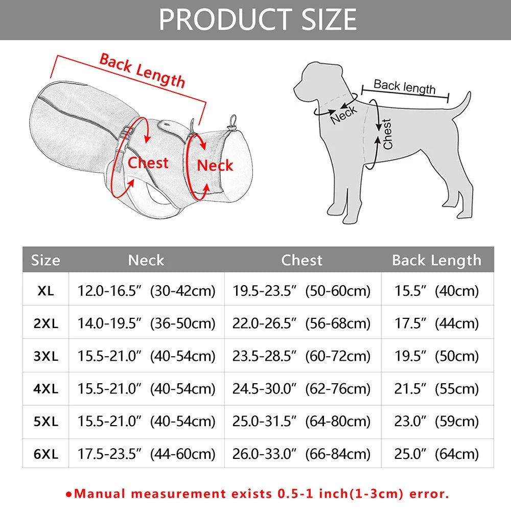 Waterproof Reflective Winter Coat for Large Dogs