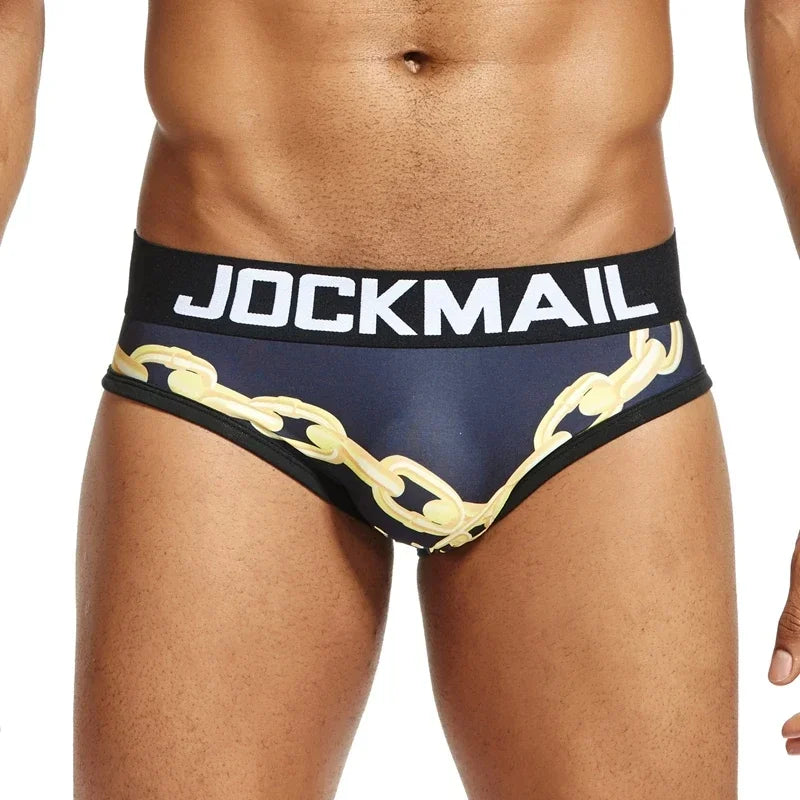 JOCKMAIL Sexy Mens Underwear Briefs Printed Panties Calzoncillos Hombre Slip Calcinhas Cuecas Underwear Nylon Fast Dry