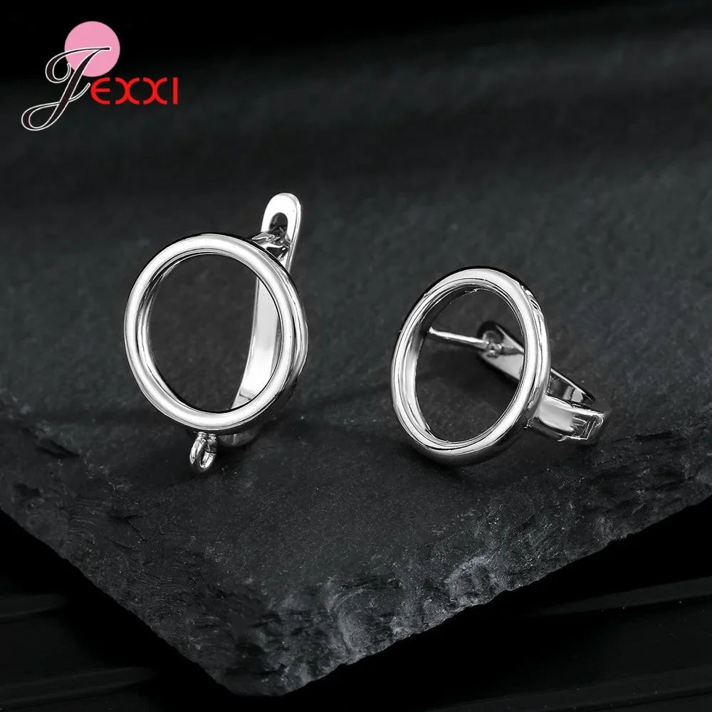 Fashion DIY Cubic Zirconia Earrings Hook Rhinestone 925 Sterling Silver Earring Findings For Handmade Jewelry Accessories