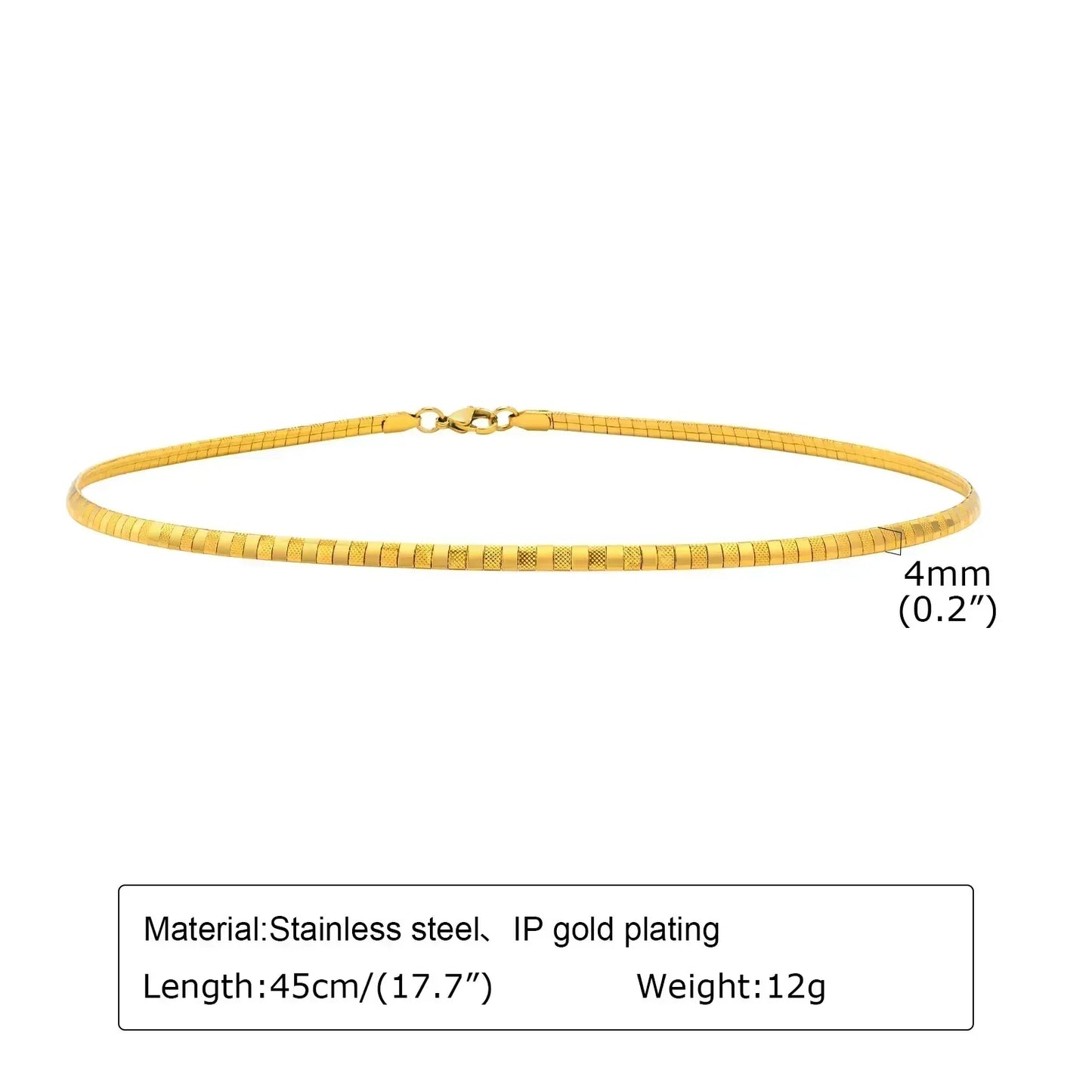 Choker Neck Cuff for Women, Open Collar Choker Torques Necklace Adjustable ,Simple Stainless Steel Jewelry