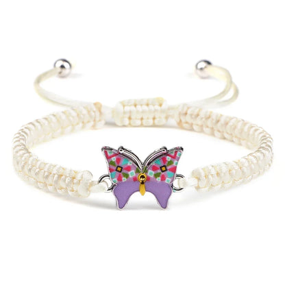 Handmade Braided String Bracelet For Women Blue Butterfly Pendant Adjustable Charm Bracelets&Bangles Fashion Girl Jewelry Gifts