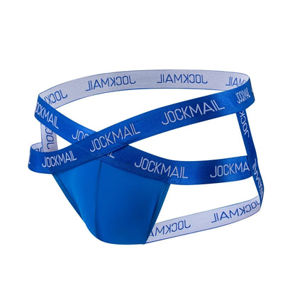 Men Jockstrap Briefs Panties V-shaped Low Waist Sexy Transparent Ice Silk Gay Underwear Sissy Thong Hip Lifting Straps Harness