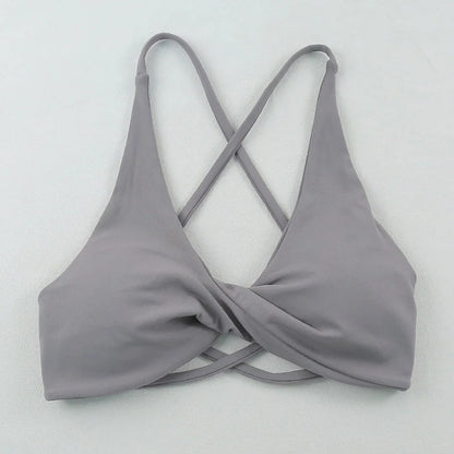 Sexy Slim Shoulder Straps Somfortable High Stretch Sports Underwear Gym Workout Breathable Detachable Yoga Bra