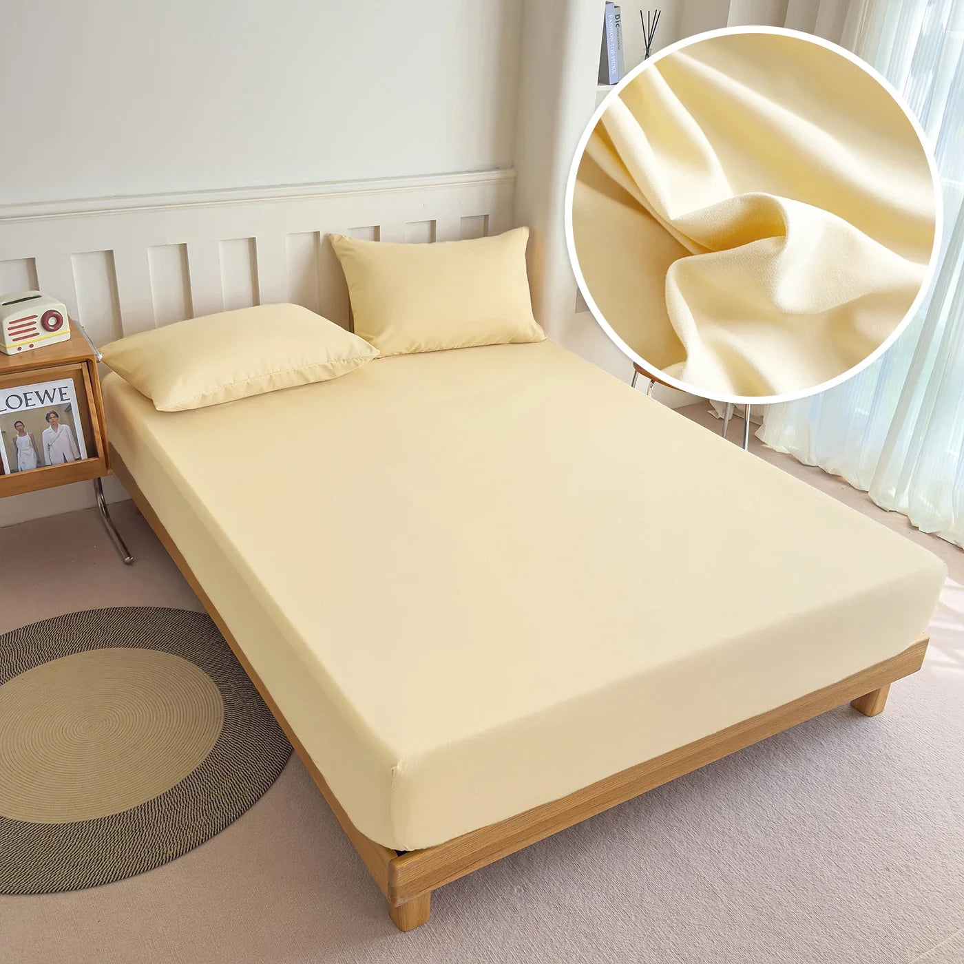 90/120/150/180x200 Fitted Bed Sheet with Elastic Band Solid Color