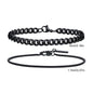 2pcs Men's Chain Bracelets, Stainless Steel Silver Gold Black Color