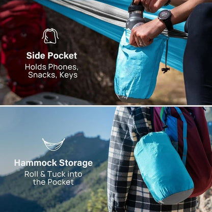 Camping Hammock Portable Hammocks with Tree Straps Attached Carry Bag