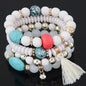 Bohemian Beads Charm Bracelets & Bangles for Women Fashion Love Feather Tassel Bracelet Multilayer Bracelet Femme 2024New