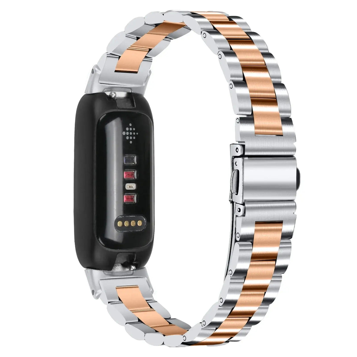 Fitbit Inspire 3 Stainless Steel Link Bracelet Band, Solid & Two-Tone