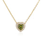 HECHENG Luxury Colored Crystal Heart Pendant Ocean Heart Necklace Brass Golden Plated Material Women's Wedding Necklace