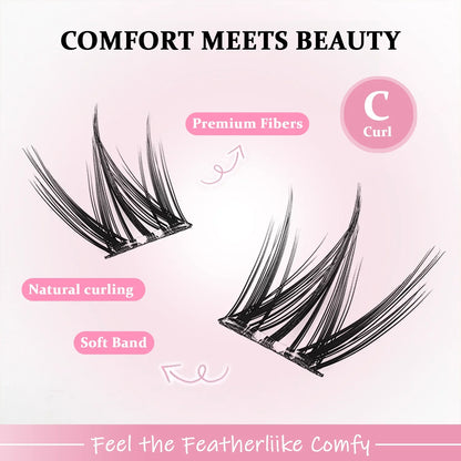 100/120pcs Self-Adhesive Eyelash Cluster Set Doll & Cat Eye Styles, Wispy, Curved, Lightweight, Natural to Glamorous Look