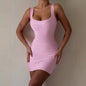 Beaukey New Trendy Pink Ginger Bandage Mini Party Dress Women Quality