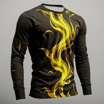 Funny 3D Print T Shirt For Men Casual O-neck Loose Pullover Fashion Cotton Long Sleeve T-shirt Autumn Trend Harajuku Men's Tops