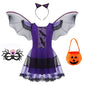 Kids Vampire Costume Gothic Halloween Dress with Accessories