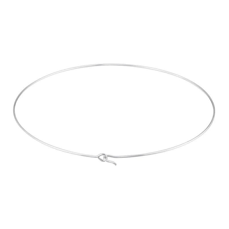316L Stainless Steel Heart Round Adjustable Collar Women's Necklace Simple Open Neck Metal Jewellery Accessories: VL534 VL535