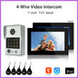 ANJIELO 4-Wire Video Intercom System with 10-inch Touch Screen 5-in-1 Unlock Tuya Smart APP Control IP65 Waterproof Night Vision