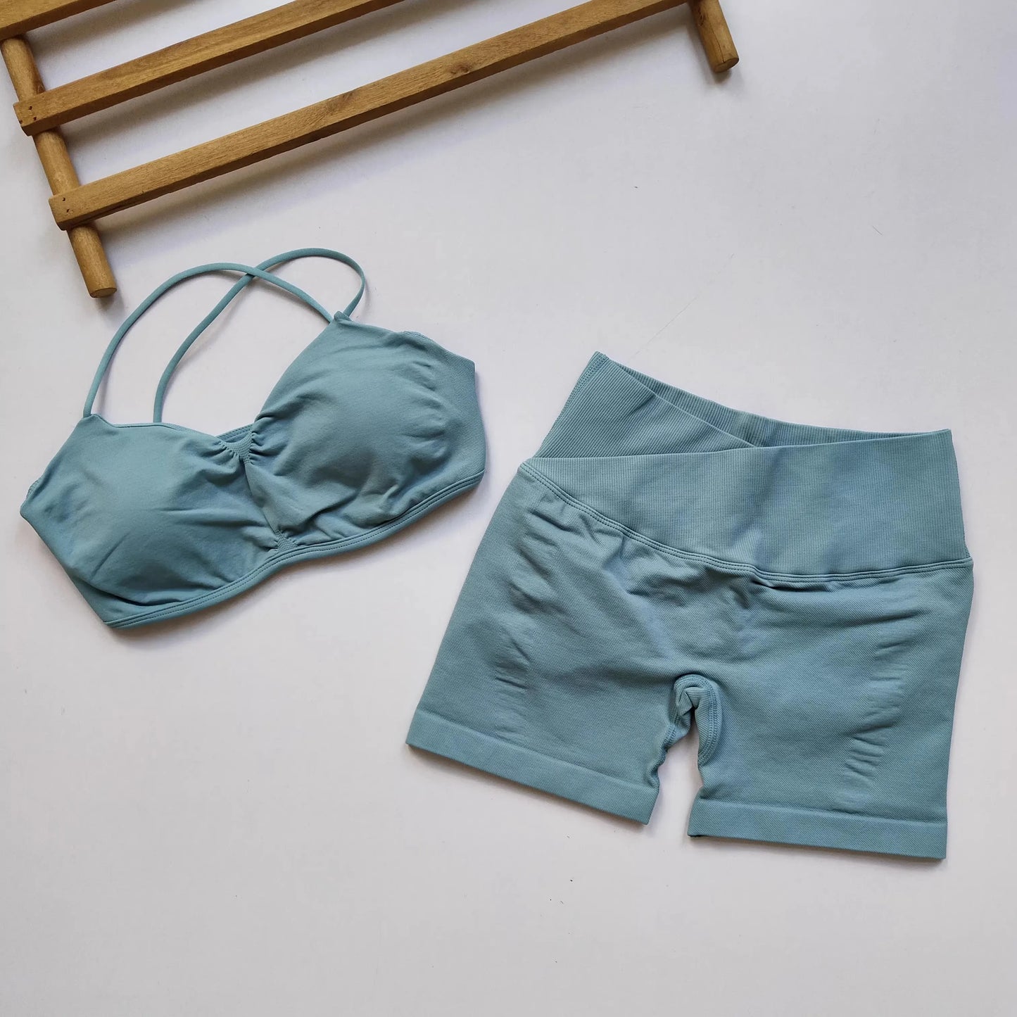 Women's Open Back Yoga Tank & Shorts Set