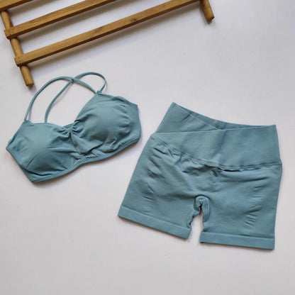 Women's Open Back Yoga Tank & Shorts Set