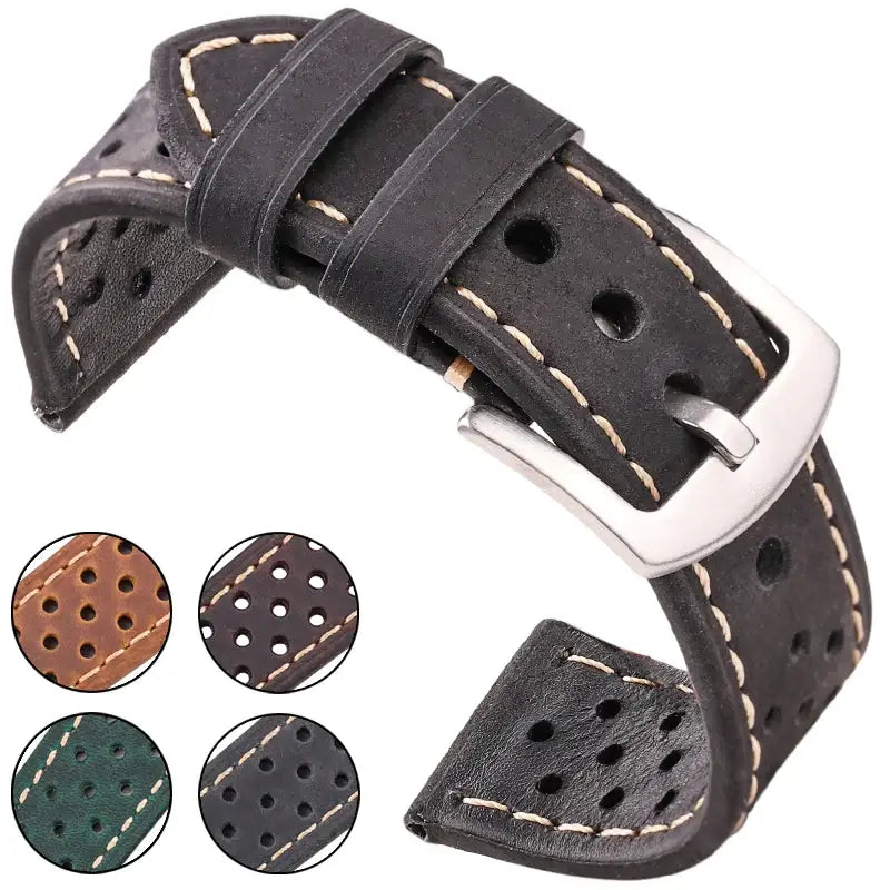 Suunto Race, Vertical & 9 Peak Perforated Leather Rally Band