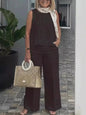 Cotton Linen Comfortable Two Piece Sets Women Outfits 2024 Summer Autumn Solid Casual Tops Pants 2 Piece Set For Women Suit