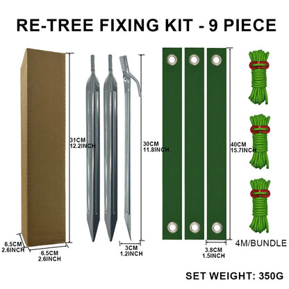 1SET Tree Stake Kits, Tree Stakes and Supports Kits for Young Trees Against Bad Weafor Newly Planted Tree Strap Garden Accessori