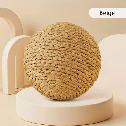 Interactive Sisal Cat Scratching Ball Toy For Kitten Teeth Cleaning Anti Bite 10CM Super Big Cat Ball Sounding Toy Pet Supplies