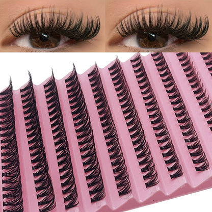 Mixed 8-16mm Long Volume Lash Clusters 200 Pieces Natural Individual DIY Eyelash Extensions Salon Quality Fake Lashes