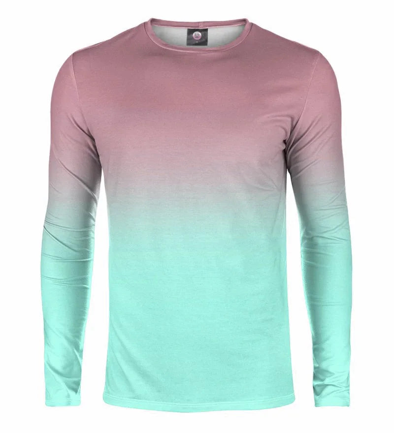 Spring and Autumn Fashion Long Sleeve Men's Abstract 3D Striped Gradient Solid Color Printing Loose Casual Hoodie