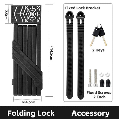 WEST BIKING Bicycle Lock Portable Foldable Anti-theft Lock MTB Road Security Scooter Electric E-Bike Cycling Bicycle Accessories