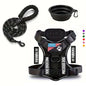 Service Dog Harness & Leash Set with 1pc Folding Bowl Reflective Adjustable Dog Vest Harness Soft Oxford Pet Harness For Small M