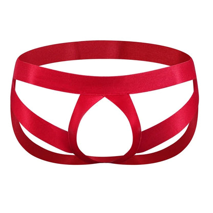 Men's Low Waist Sexy Color Block G-Strings & Thongs Cockstraps Open Back Men Jockstrap Panties Cockring Pouch Gay Underwear